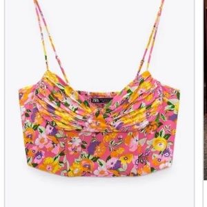zara cropped floral top. great for dinners, conerts, vacation